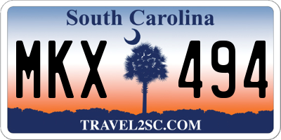 SC license plate MKX494