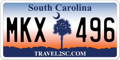 SC license plate MKX496