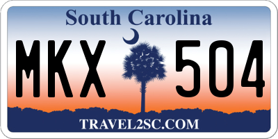 SC license plate MKX504