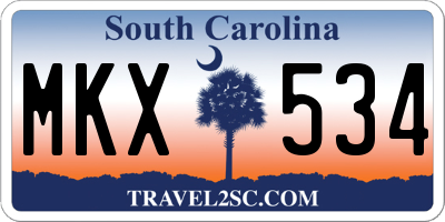 SC license plate MKX534