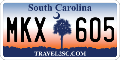 SC license plate MKX605