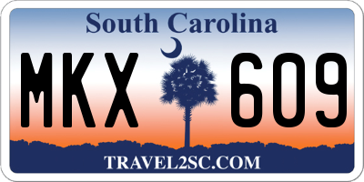 SC license plate MKX609
