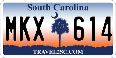 SC license plate MKX614