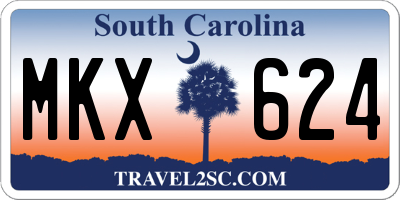 SC license plate MKX624