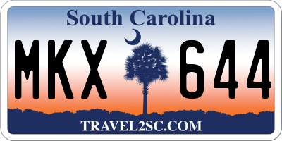 SC license plate MKX644