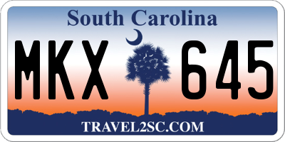 SC license plate MKX645