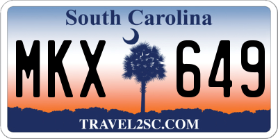 SC license plate MKX649
