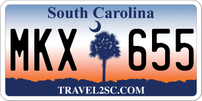 SC license plate MKX655