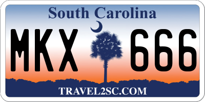 SC license plate MKX666