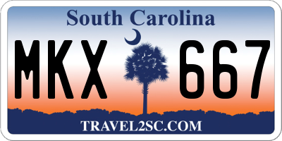 SC license plate MKX667