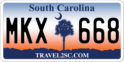 SC license plate MKX668
