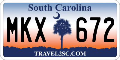 SC license plate MKX672