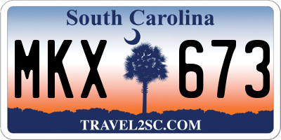 SC license plate MKX673