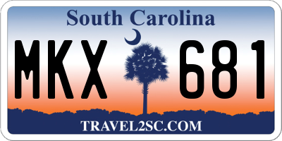 SC license plate MKX681