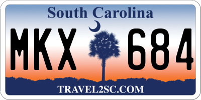 SC license plate MKX684