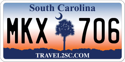 SC license plate MKX706
