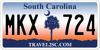 SC license plate MKX724