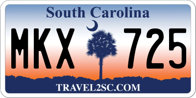 SC license plate MKX725
