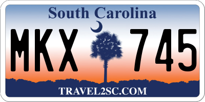 SC license plate MKX745