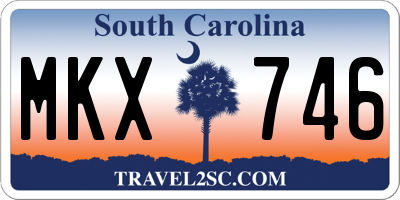 SC license plate MKX746