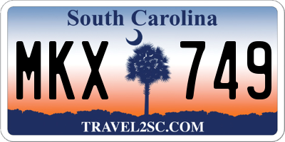 SC license plate MKX749