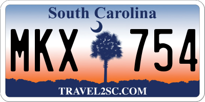 SC license plate MKX754