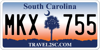 SC license plate MKX755