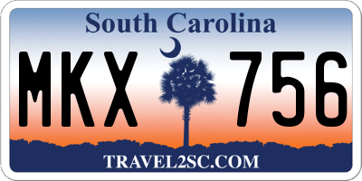 SC license plate MKX756