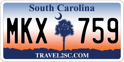 SC license plate MKX759