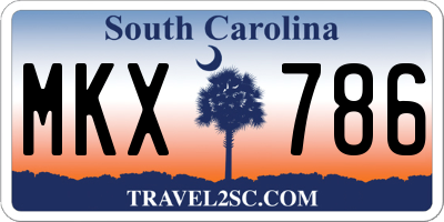 SC license plate MKX786