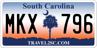 SC license plate MKX796