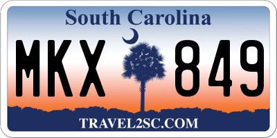 SC license plate MKX849