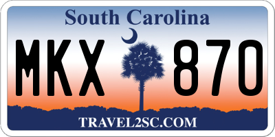 SC license plate MKX870