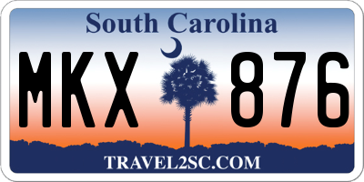 SC license plate MKX876