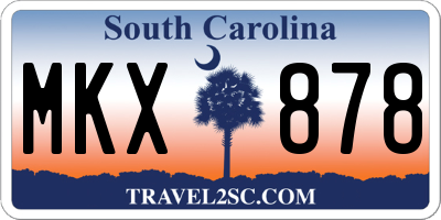 SC license plate MKX878
