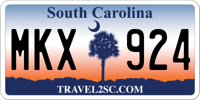 SC license plate MKX924