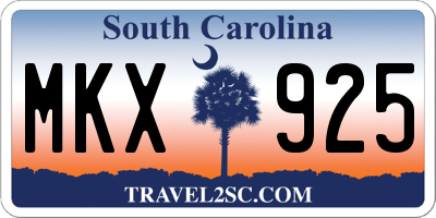 SC license plate MKX925