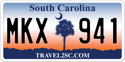 SC license plate MKX941