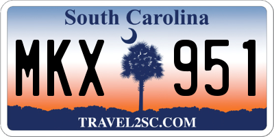 SC license plate MKX951