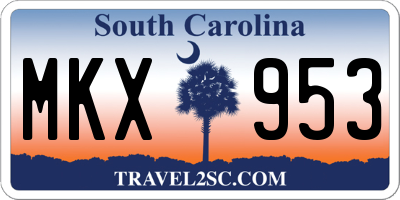 SC license plate MKX953