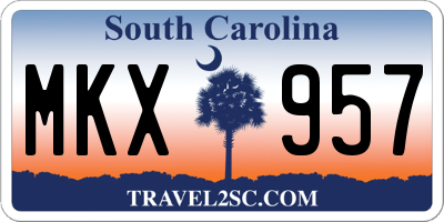SC license plate MKX957