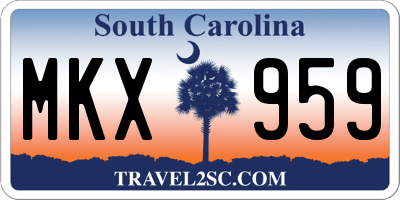 SC license plate MKX959