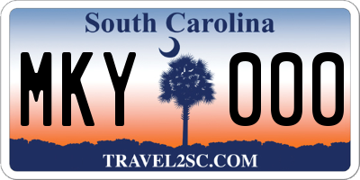SC license plate MKY000