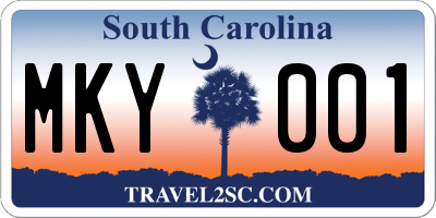 SC license plate MKY001