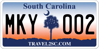 SC license plate MKY002