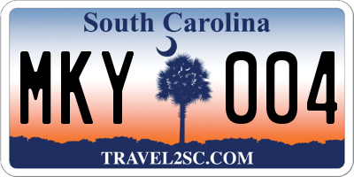 SC license plate MKY004