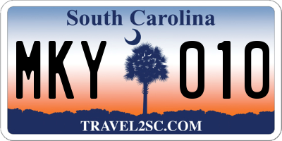 SC license plate MKY010