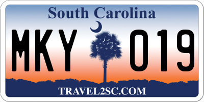 SC license plate MKY019