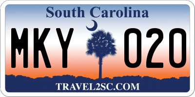 SC license plate MKY020