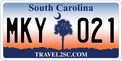 SC license plate MKY021
